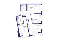 Планировка  3-комнатной квартиры, 83,5 м2