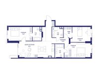 Планировка  3-комнатной квартиры, 101,8 м2