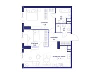 Планировка  2-комнатной квартиры, 69,3 м2