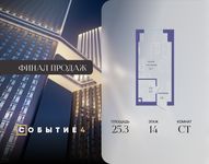 Планировка квартиры студии, 25,3 м2