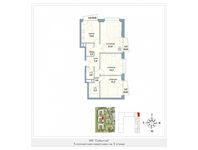 Планировка  3-комнатной квартиры, 89,8 м2