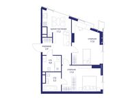 Планировка  2-комнатной квартиры, 64,5 м2