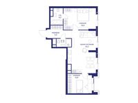 Планировка  2-комнатной квартиры, 65,6 м2
