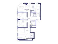 Планировка  4-комнатной квартиры, 113,2 м2