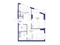 Планировка  2-комнатной квартиры, 64,4 м2