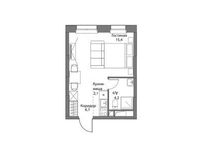 Планировка квартиры студии, 27,8 м2