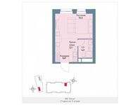 Планировка квартиры студии, 27,7 м2