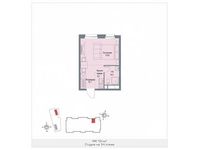 Планировка квартиры студии, 28 м2