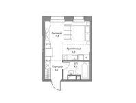 Планировка квартиры студии, 27,9 м2