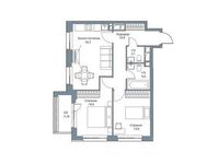 Планировка 2-комнатной квартиры, 64,6 м2