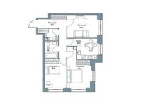 Планировка 3-комнатной квартиры, 72 м2
