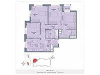 Планировка 4-комнатной квартиры, 97,6 м2