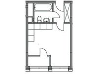 Планировка квартиры студии, 23,3 м2