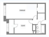 Планировка 1-комнатной квартиры, 42,3 м2