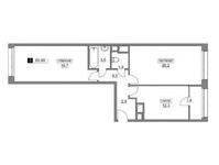Планировка 2-комнатной квартиры, 65,8 м2