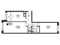 Планировка 2-комнатной квартиры, 65,86 м2