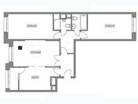 Планировка 3-комнатной квартиры, 78,6 м2