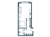 Планировка квартиры студии, 47 м2