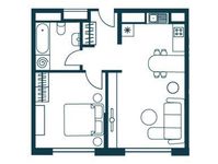 Планировка 1-комнатной квартиры, 49 м2