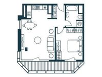 Планировка 1-комнатной квартиры, 61 м2