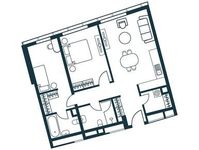 Планировка 2-комнатной квартиры, 70 м2