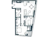 Планировка 2-комнатной квартиры, 73 м2