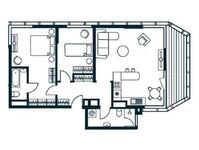 Планировка 2-комнатной квартиры, 82 м2