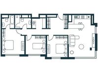 Планировка 3-комнатной квартиры, 103 м2