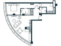 Планировка 1-комнатной квартиры, 65 м2