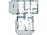 Планировка 3-комнатной квартиры, 138 м2