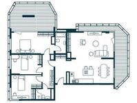 Планировка 3-комнатной квартиры, 140 м2