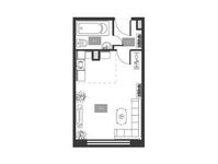 Планировка квартиры студии, 28,8 м2