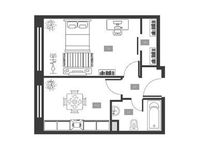 Планировка 1-комнатной квартиры, 38 м2