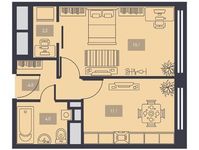 Планировка 1-комнатной квартиры, 36,2 м2