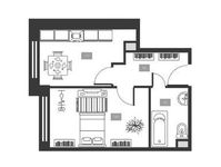Планировка 1-комнатной квартиры, 35,9 м2