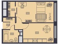 Планировка 1-комнатной квартиры, 39,9 м2
