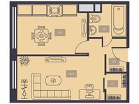 Планировка 1-комнатной квартиры, 40,1 м2