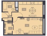 Планировка 1-комнатной квартиры, 39,7 м2