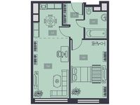 Планировка 2-комнатной квартиры, 42,3 м2
