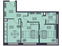 Планировка 2-комнатной квартиры, 52,9 м2