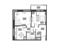 Планировка 2-комнатной квартиры, 51,5 м2