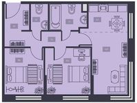 Планировка 3-комнатной квартиры, 51,8 м2