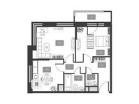 Планировка 2-комнатной квартиры, 53,5 м2
