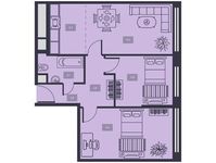 Планировка 3-комнатной квартиры, 60,1 м2