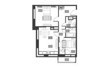 Планировка 3-комнатной квартиры, 60 м2
