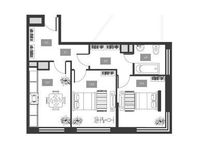 Планировка 2-комнатной квартиры, 59,9 м2