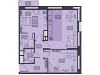 Планировка 3-комнатной квартиры, 58,3 м2