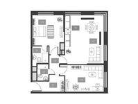 Планировка 3-комнатной квартиры, 66,1 м2