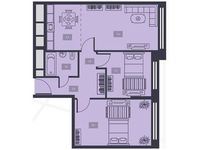 Планировка 3-комнатной квартиры, 57,2 м2