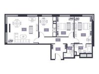 Планировка 3-комнатной квартиры, 81,5 м2